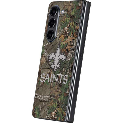 NFL New Orleans Saints Realtree Xtra Green Camo Galaxy Z Fold5 5G Skin